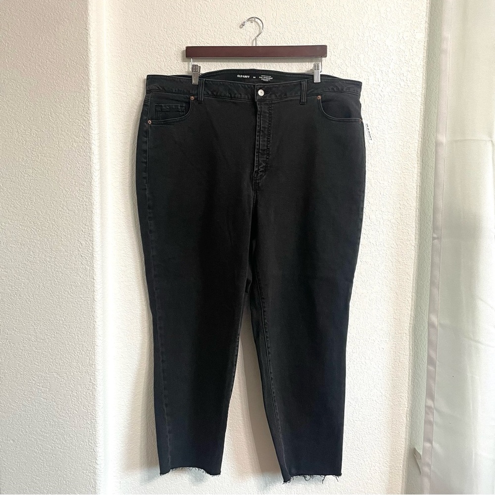 NWT Old Navy Womens Jeans Denim Washed Black OG Straight Plus Size 24